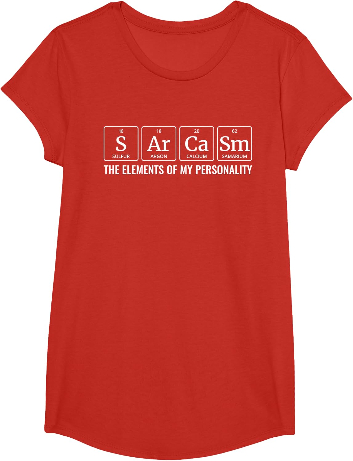 Funny Chemistry Shirts Periodic Table Sarcasm Elements Tees T-Shirts for Men Women - Girls Red