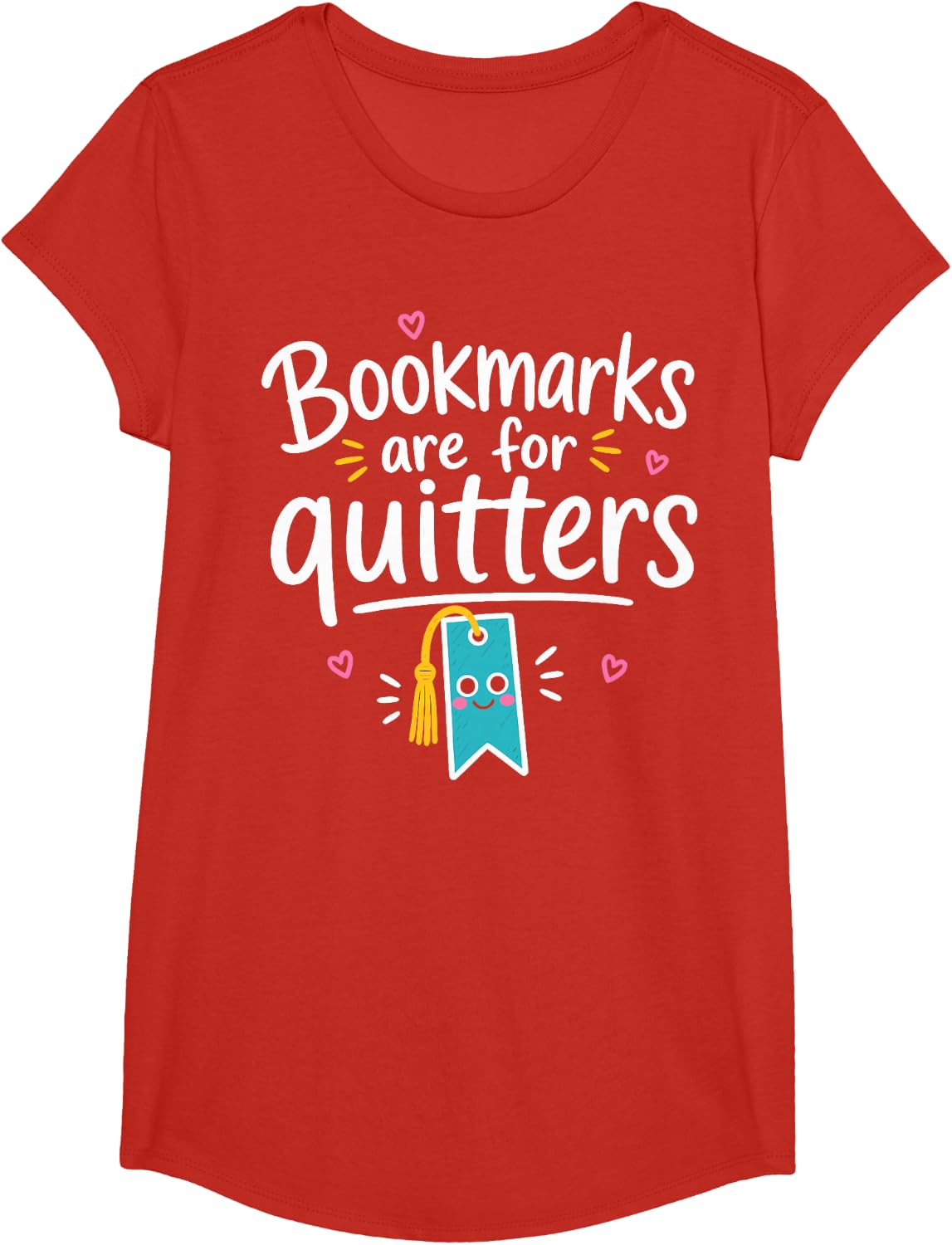 Funny Reading Lover Books T-Shirt - Girls Red