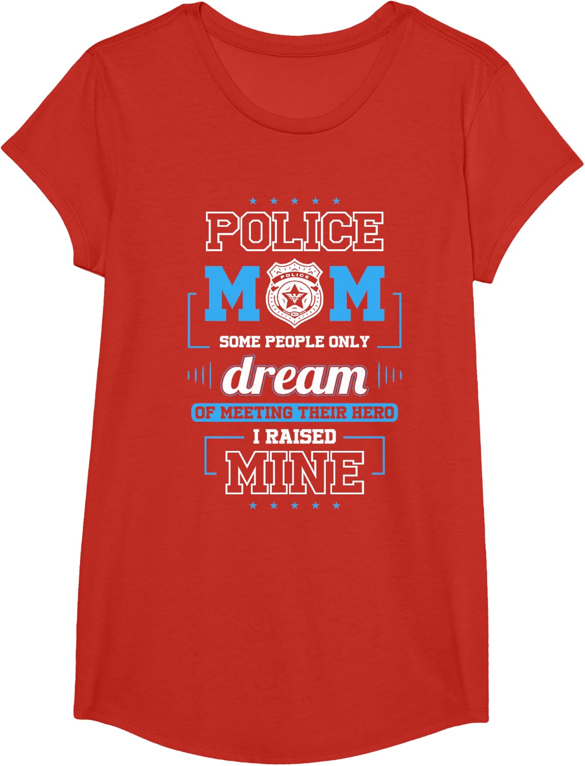 Police Mom Proud Law Enforcement Family Support T-Shirt - Girls Red