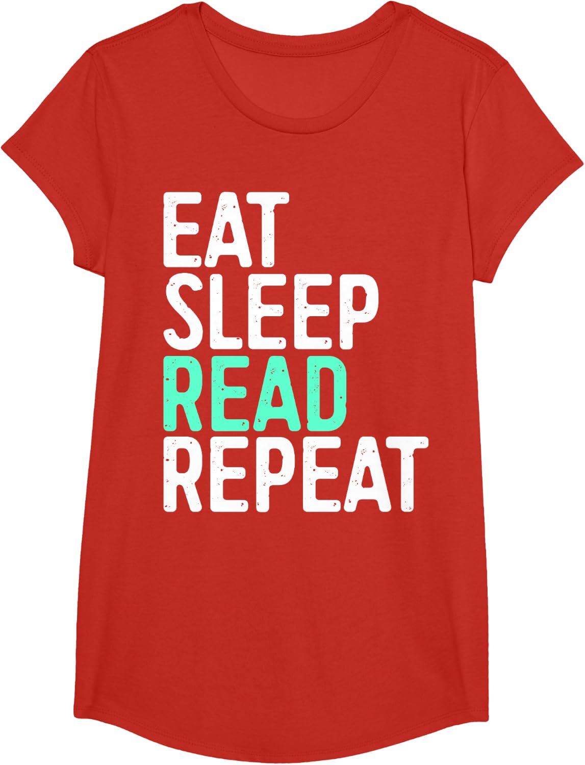 Eat Sleep Read Repeat Shirt Men Women Kids Bookworm T-Shirt - Girls Red