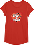 Basketball Player Heart Valentines Day T-Shirt - Girls Red