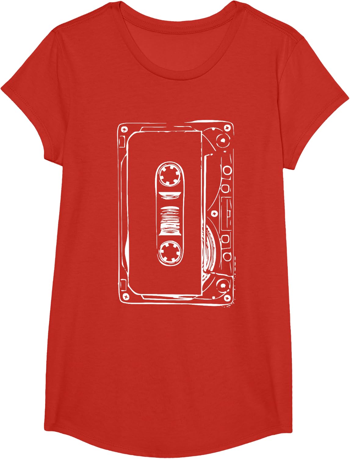 Love Retro Mixtape 80s Blank Cassette Tape Shirt Gift T-Shirt - Girls Red