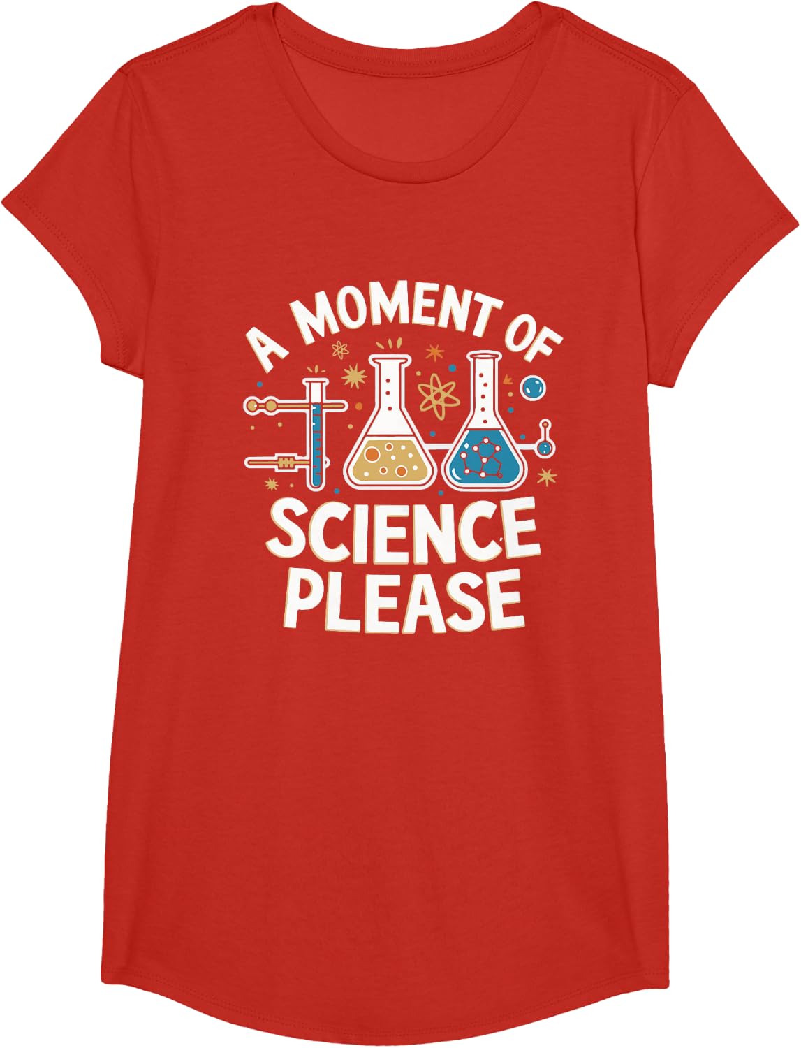 A Moment of Science Please Chemist Lab Enthusiast Kids T-Shirt - Girls Red