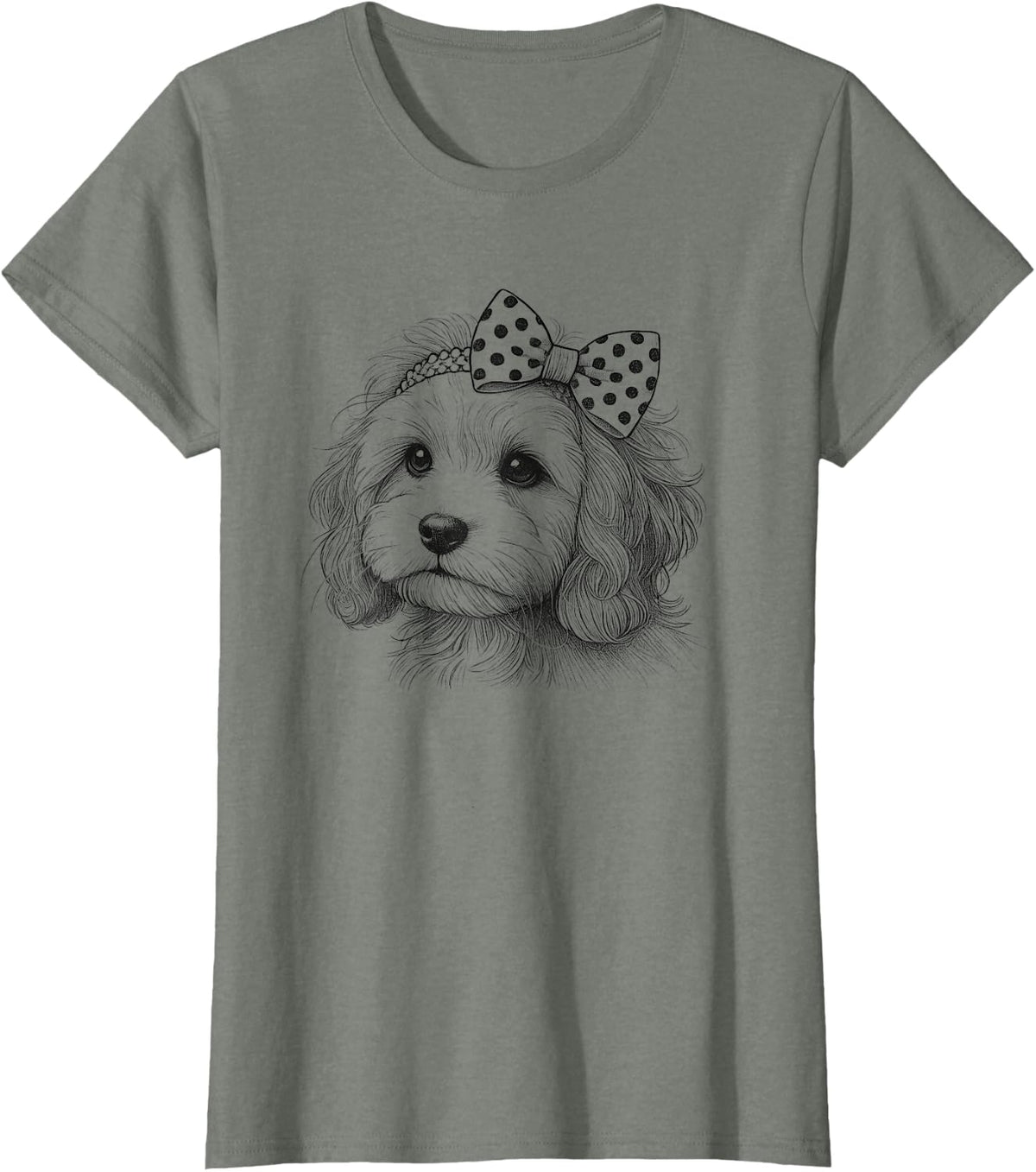 Cavapoo Mom Dog Design For Women And Girls T-Shirt - Olive Heather