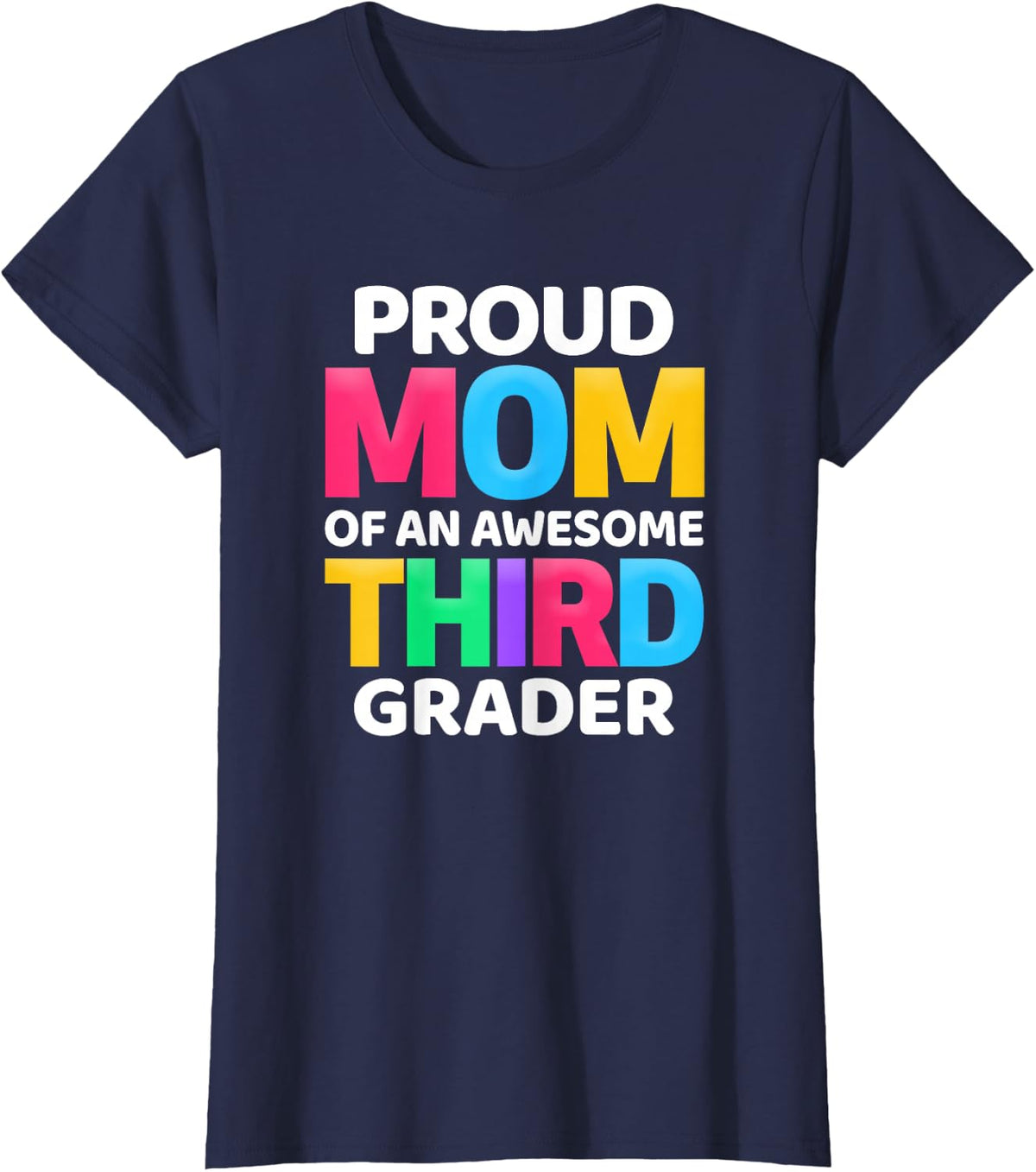 Proud Mom Of An Awesome Third Grader 3rd Grade Tee T-Shirt Gift - Navy Blue