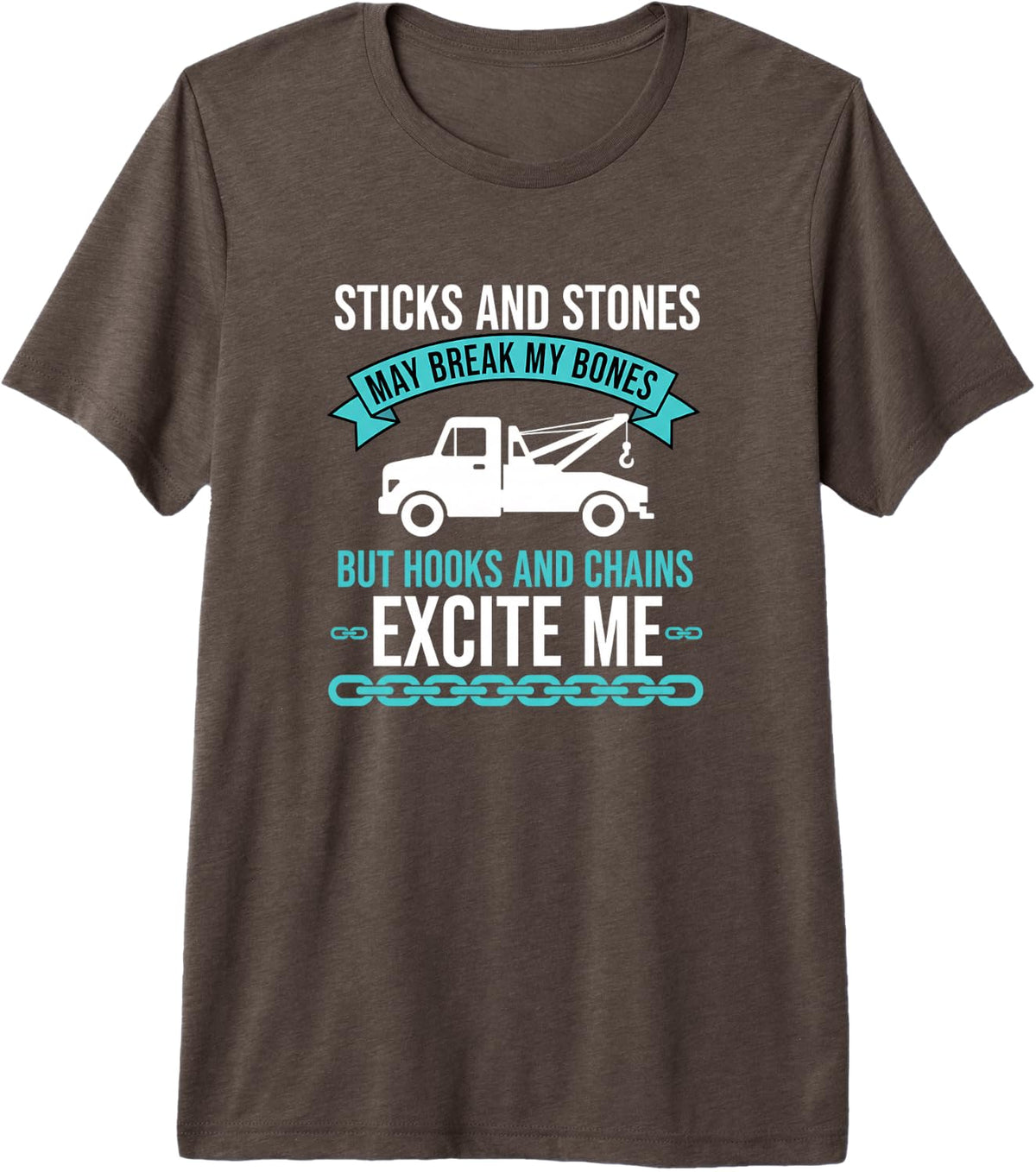 Heavy Machinery Tow Truck Hooks and Chains Premium Tri-Blend T-Shirt - Brown