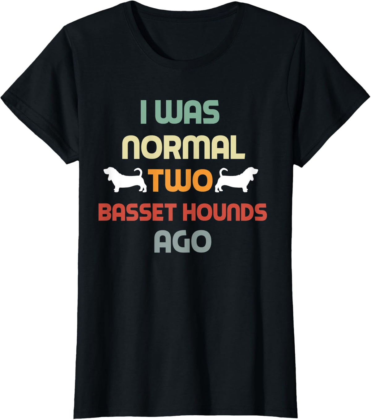 Retro Basset Hound Mom apparel Women Men Funny Basset Owner T-Shirt - Black