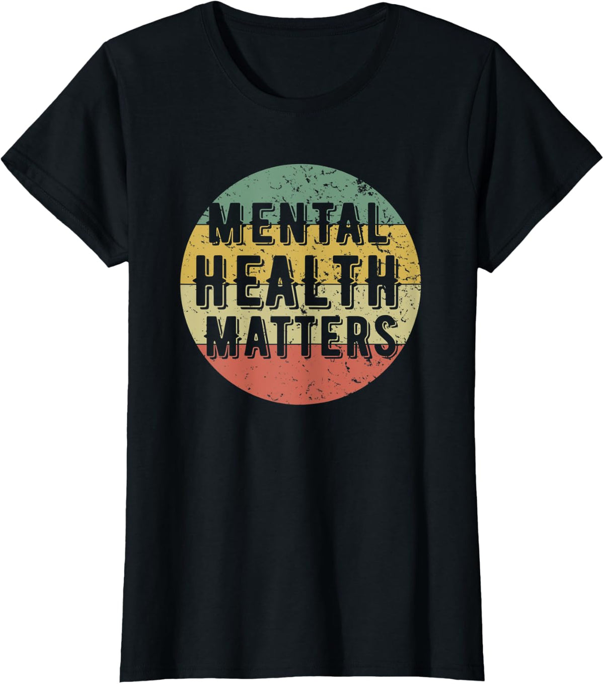 Mental Health Matters Vintage Retro 90's Style Awareness Tee T-Shirt - Black
