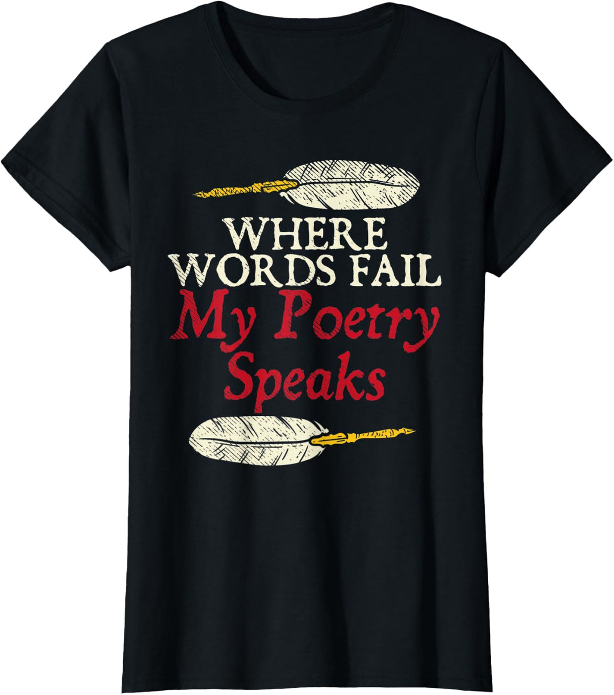 My Poetry Speaks Literature Nerd Book Cute Poetry Slam T-Shirt - Black