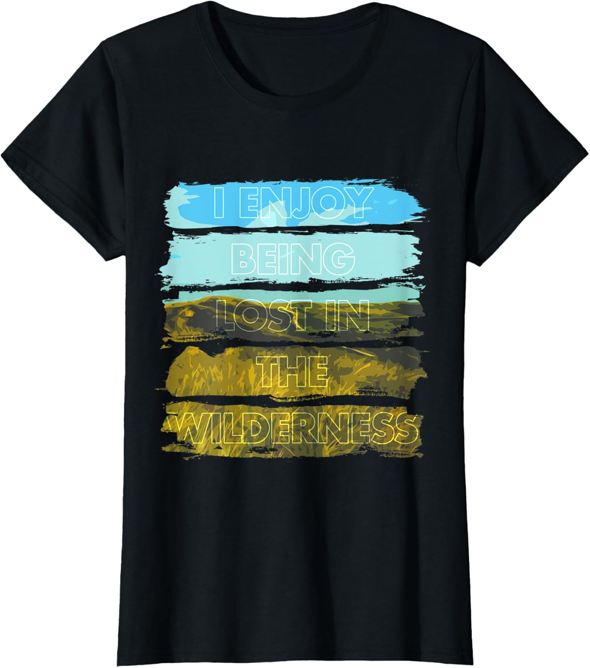 Hiking And Camping Wilderness T-Shirt - Black
