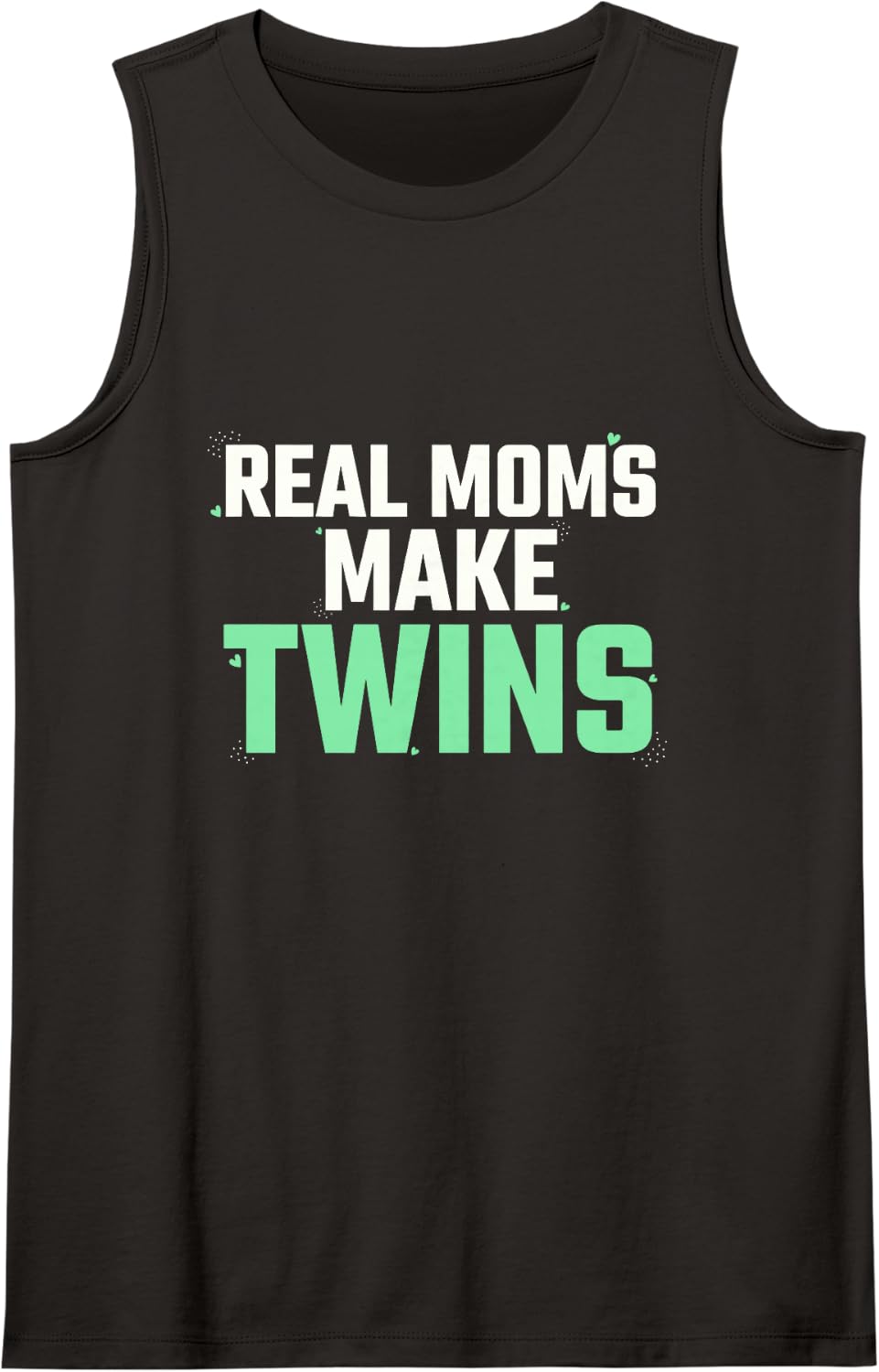 Real Moms Make Twins, Twin Mom Mother of Twins Mama Sleeveless Tank Top - Black