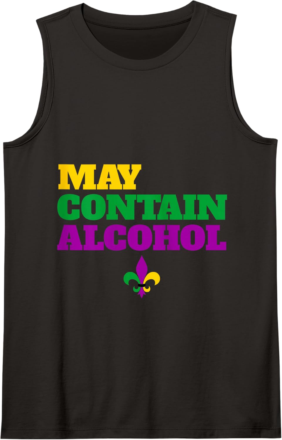 Mardi Gras May Contain Alcohol Tank Top - Black