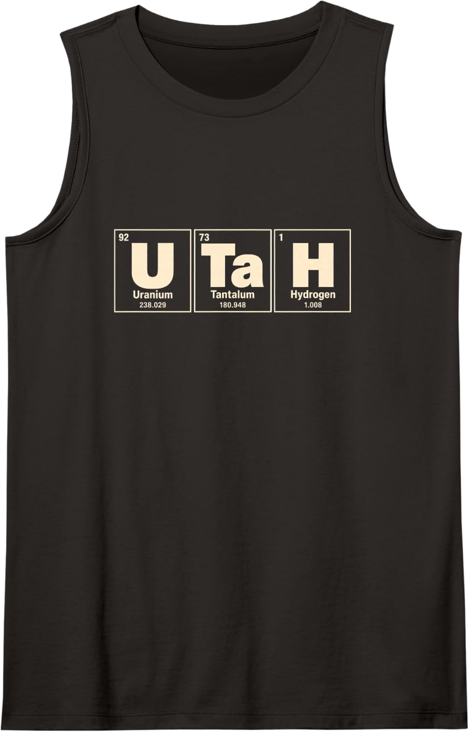 Utah Periodic Table Chemistry Science Teacher STEM Sleeveless Tank Top - Black