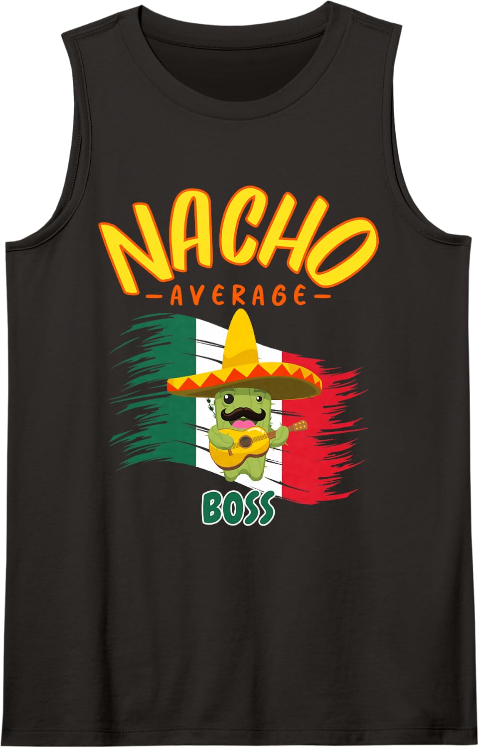 Nacho Average Boss Mexican Family Matching Cinco de Mayo Fun Sleeveless Tank Top - Black