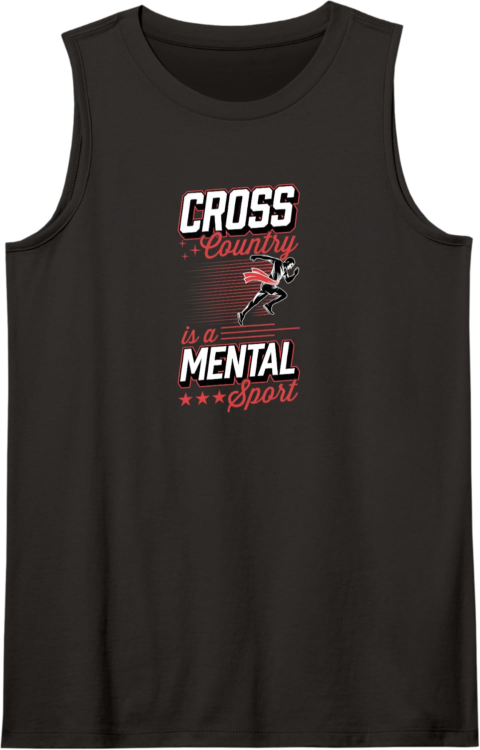 Cross Country is A Mental Sport Sleeveless Tank Top - Black
