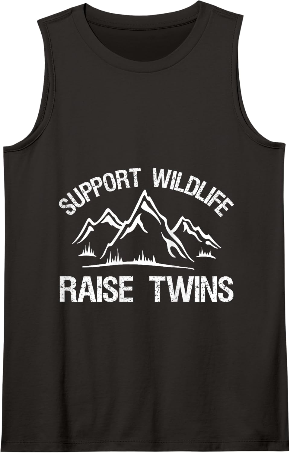 Support Wildlife Raise Twins T-Shirt Funny Twin Mom Dad Tank Top - Black