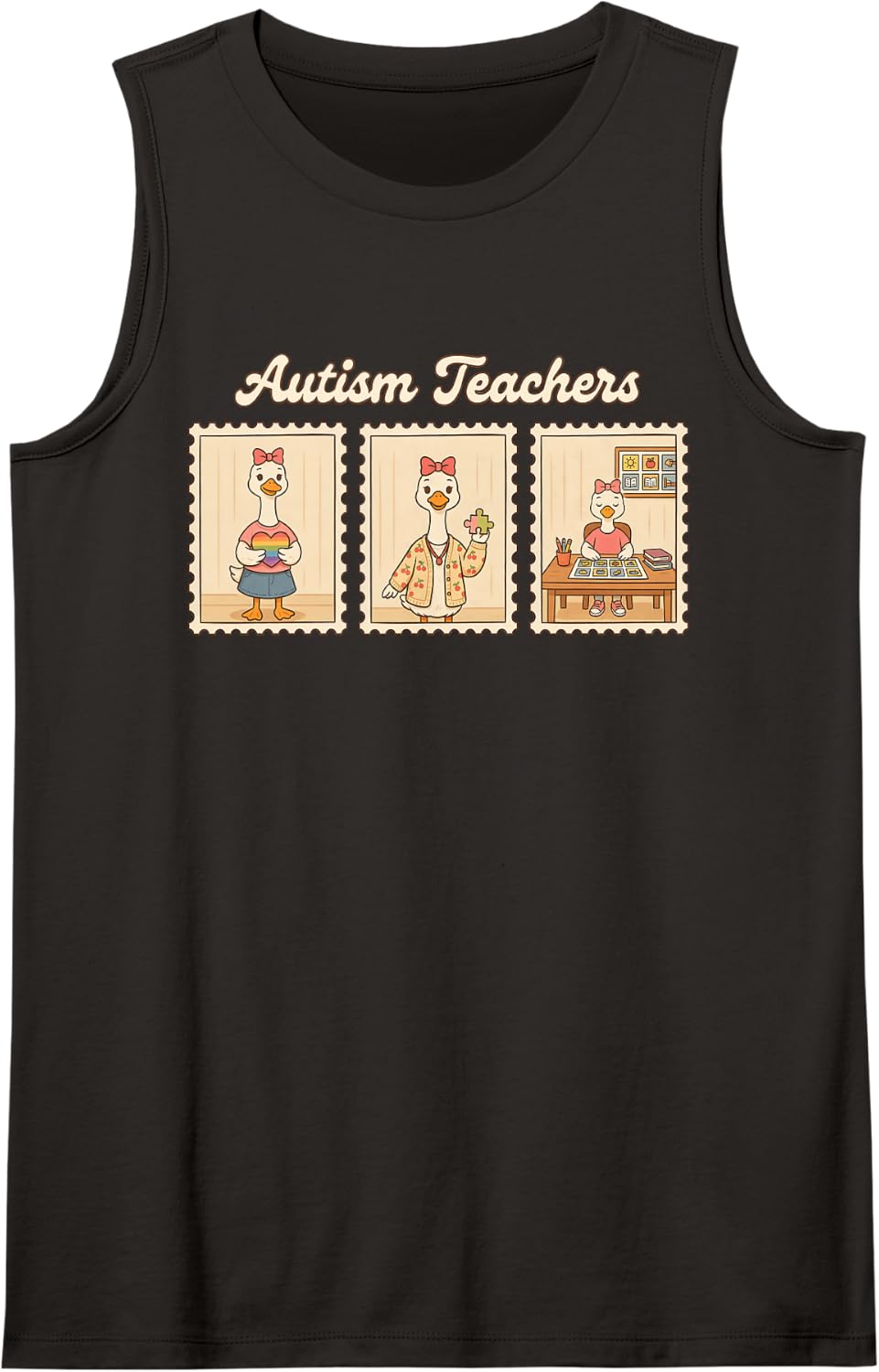 Autism Teacher Sped Educator Neurodiversity Intervention Sleeveless Tank Top - Black