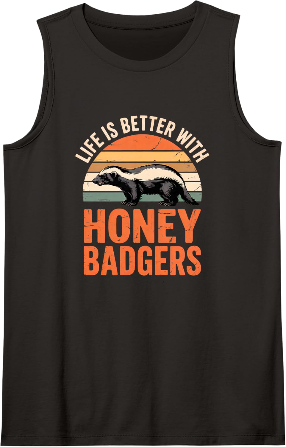 Honey Badger Sleeveless Tank Top - Black
