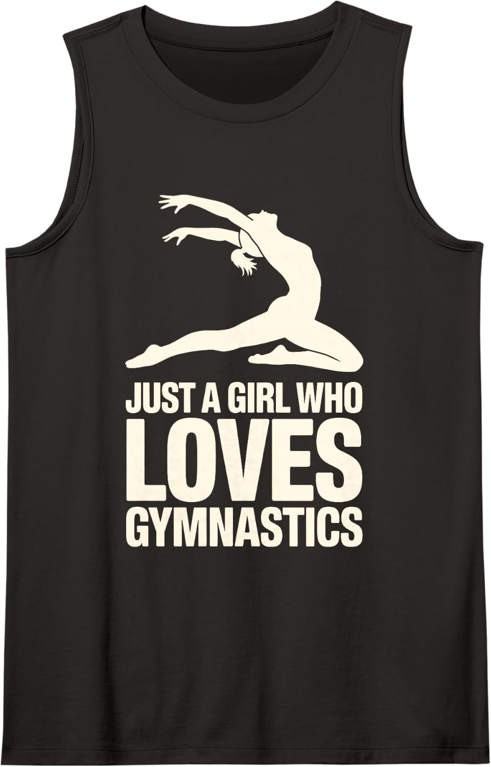 Cool Gymnastics Art for Girls Kids Women Gymnastics Gymnast Sleeveless Tank Top - Black