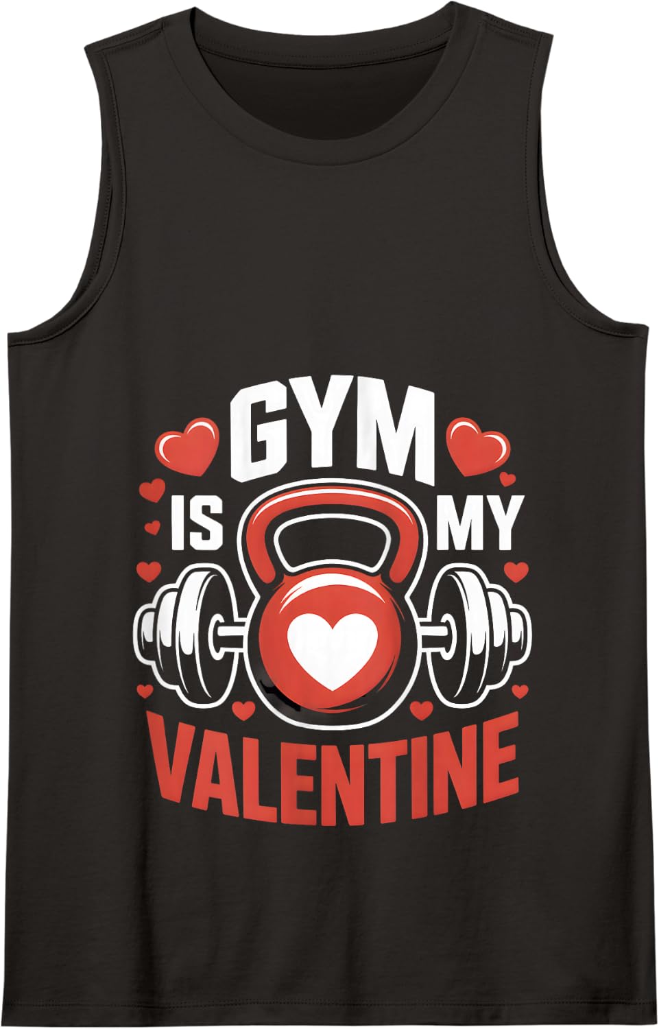 Gym is My Valentine Funny Fitness Workout Love Tank Top - Black