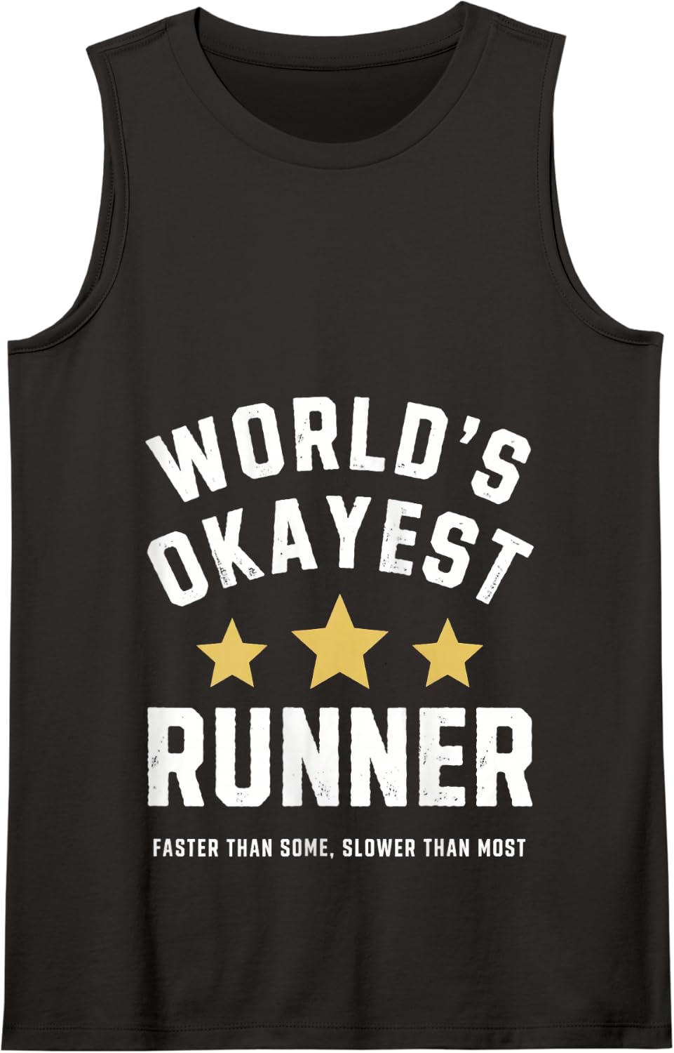 Worlds Okayest Runner Funny Sarcastic Running Marathon Train Tank Top - Black