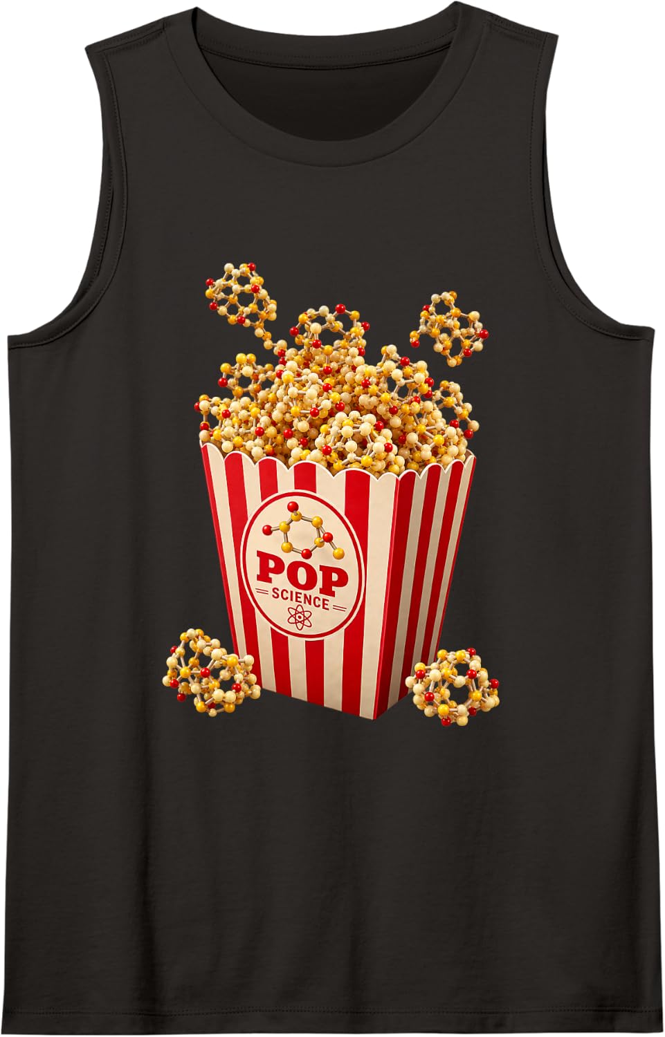 Molecular Cinema Kernels Illustration for Chemists Sleeveless Tank Top - Black