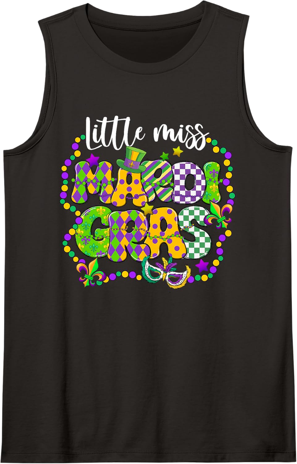 Little Miss Carnival Clothing Girls Women Children Sleeveless Tank Top - Black