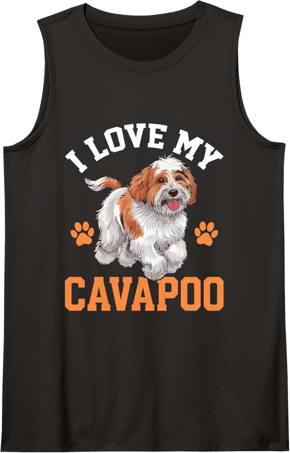 I Love My Cavapoo Funny Cavapoo Dog Sleeveless Tank Top - Black