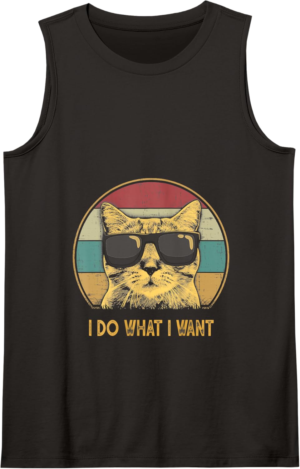 Retro I do what I want cat funny cat lover Tank Top - Black