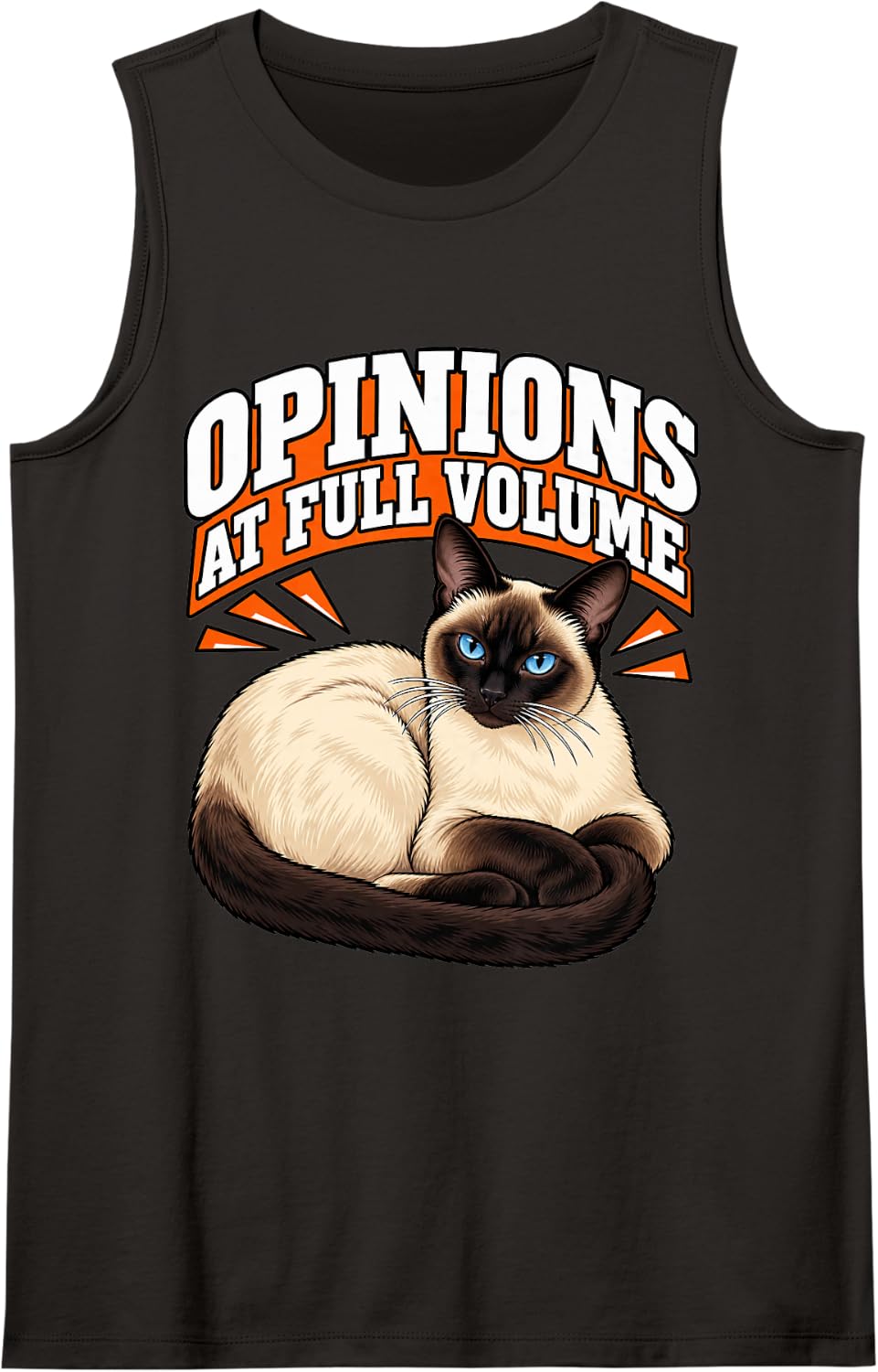 Siamese Cat Opinions At Full Volume Meezer Mom Funny Sleeveless Tank Top - Black