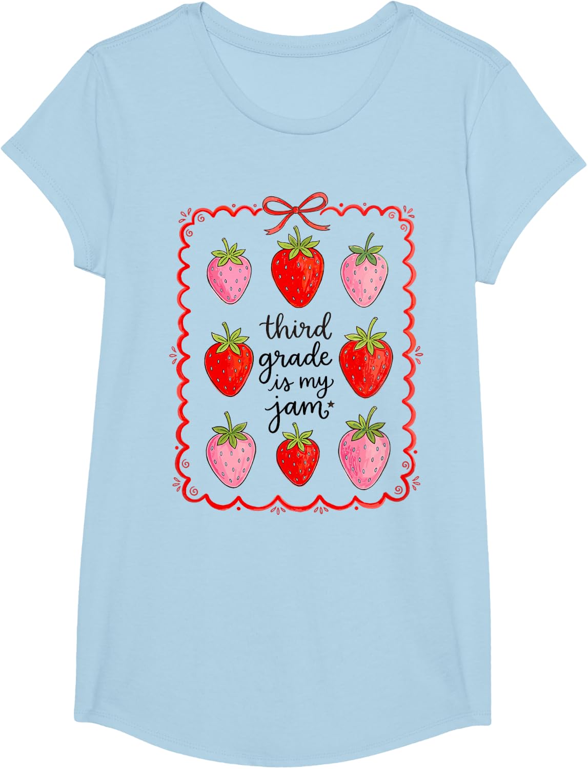 Third Grade is My Jam Back to School T-Shirt Tee for Teachers Students - Girls Baby Blue