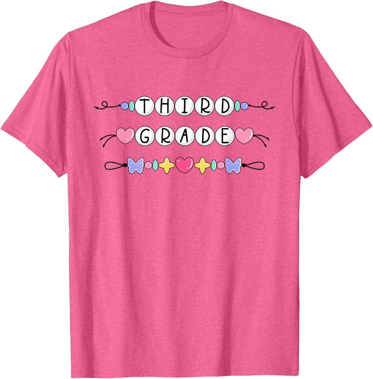 Third Grade Girls Boys Teacher Team 3rd Squad T-Shirt - Pink Heather