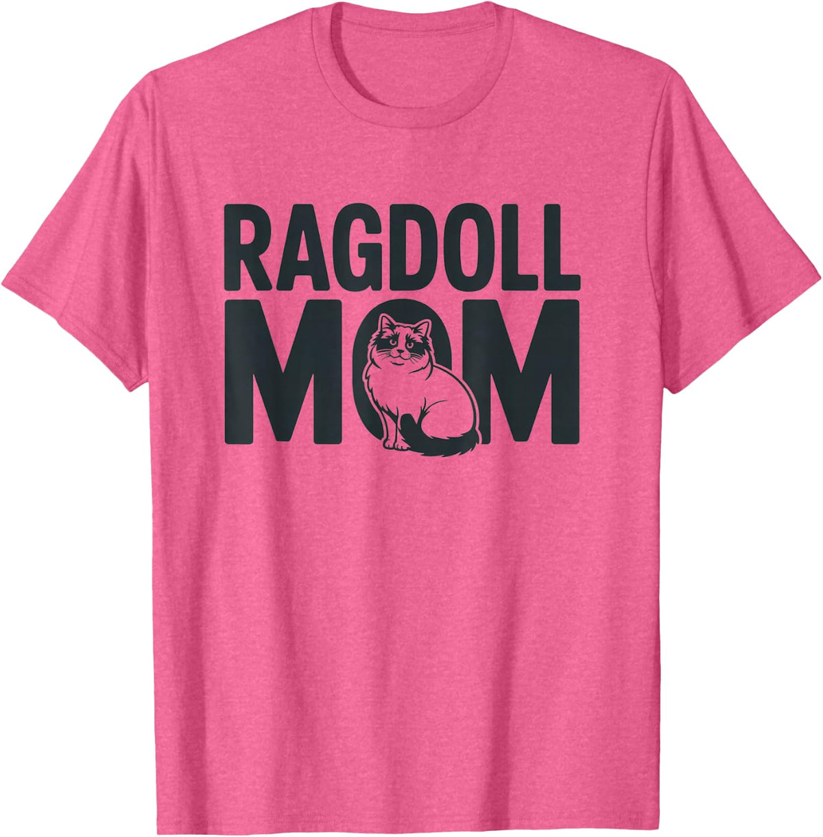Elegant Ragdoll Cat Mom Design for Cat Enthusiasts T-Shirt - Pink Heather