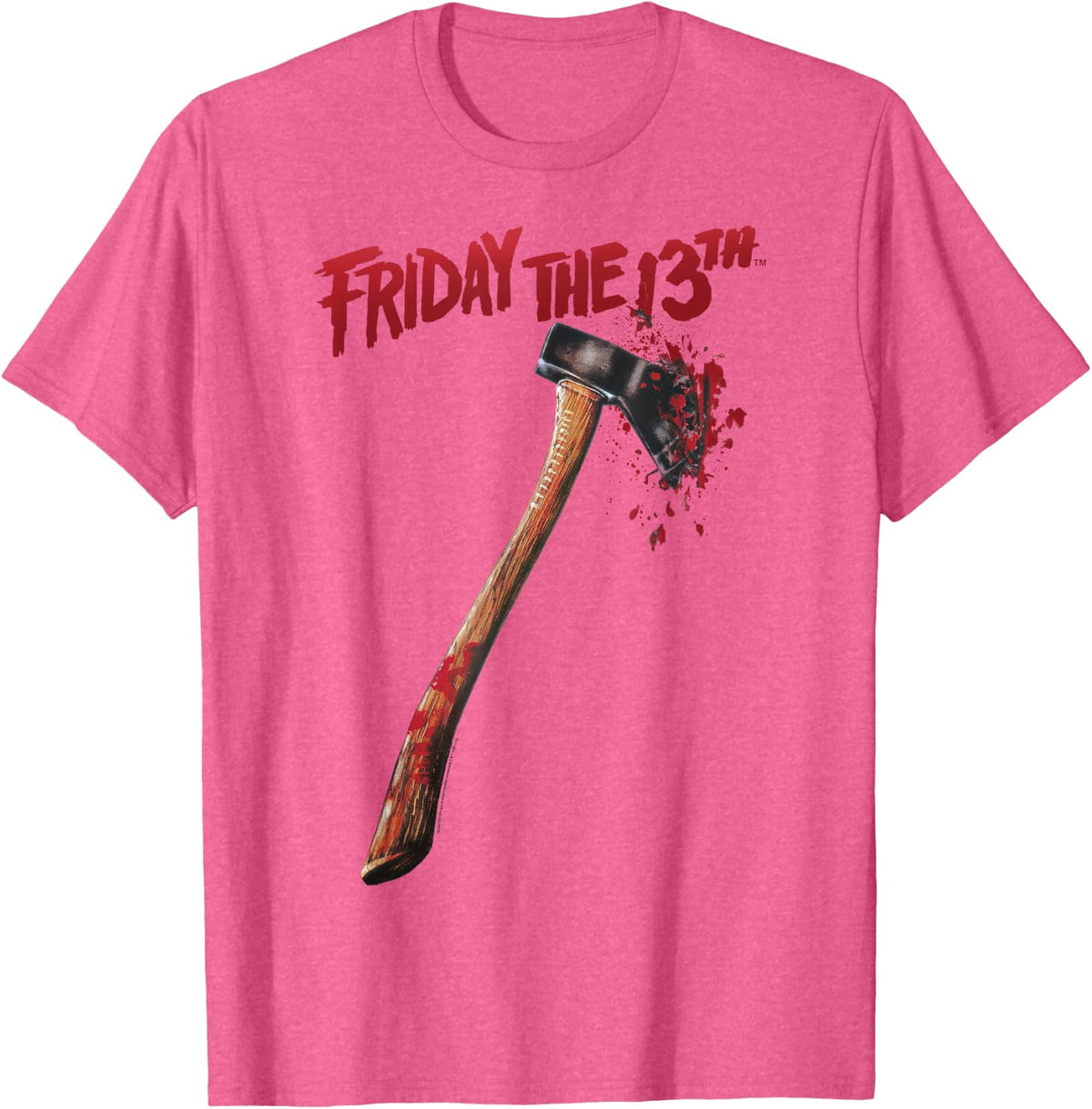 Friday The 13th Bloody Axe Logo T-Shirt - Pink Heather