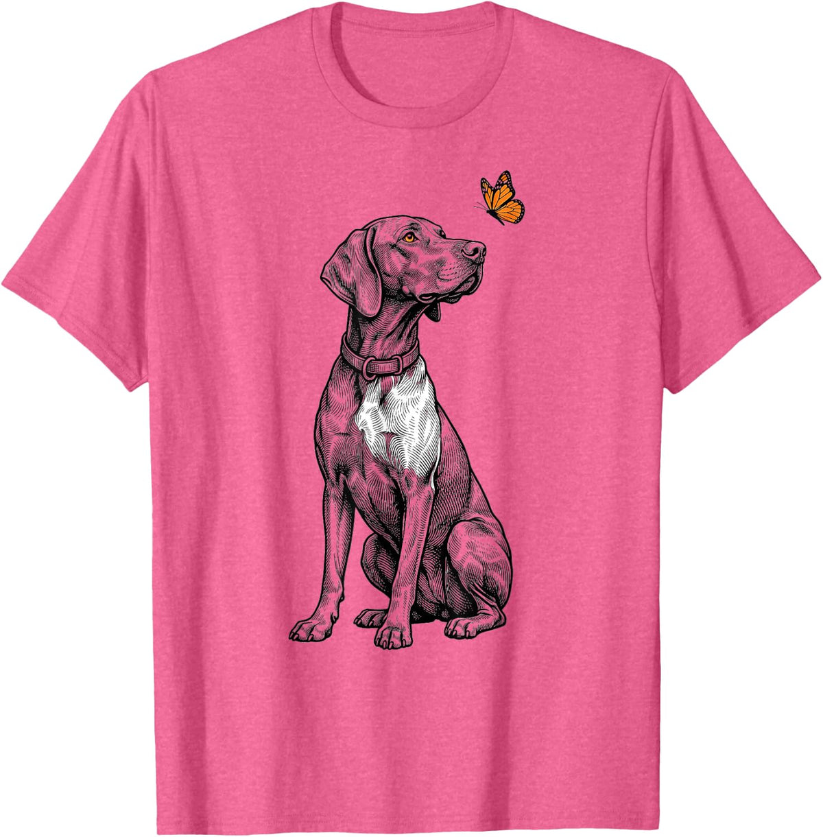 Vizsla Butterfly T-Shirt - Pink Heather