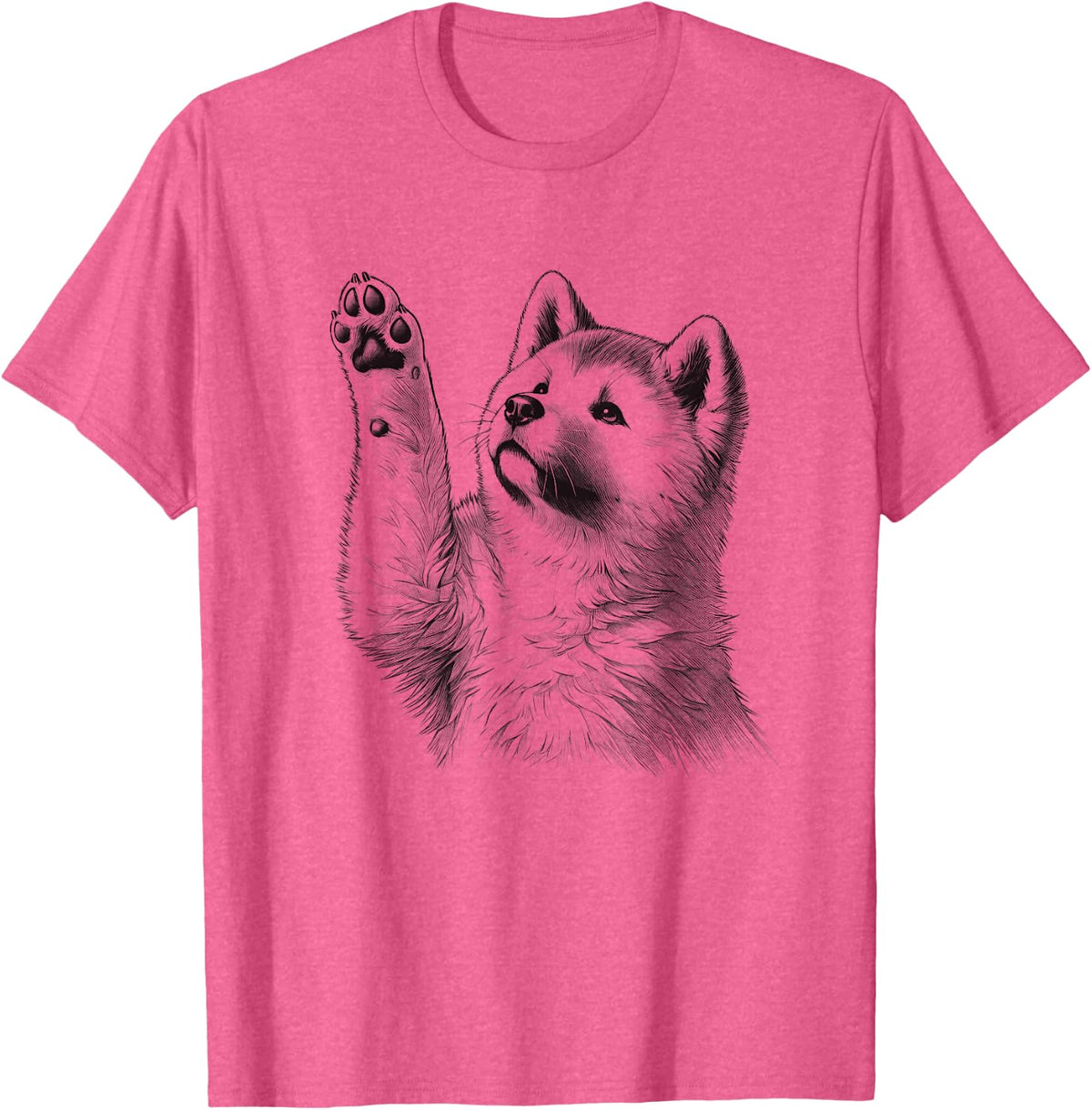 Akita Raising Paw Design For Dog Owner T-Shirt - Pink Heather