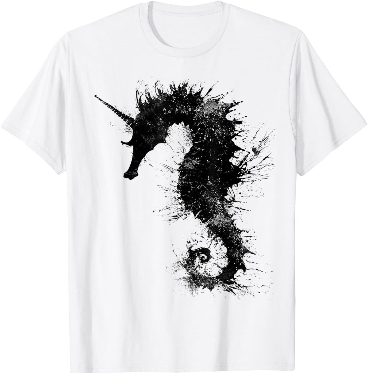 Seahorse Drawing Painting Animal Artwork Seahorse T-Shirt - White