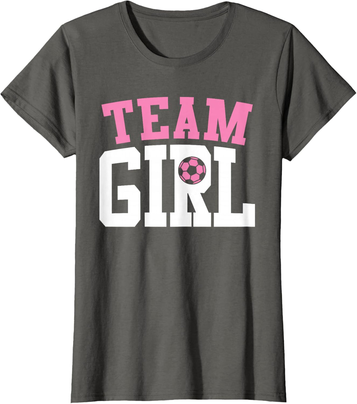 Gender Reveal Soccer Football Team Girl T-Shirt - Asphalt Grey
