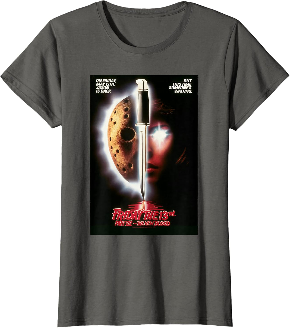 Friday The 13th New Blood Poster T-Shirt - Asphalt Grey