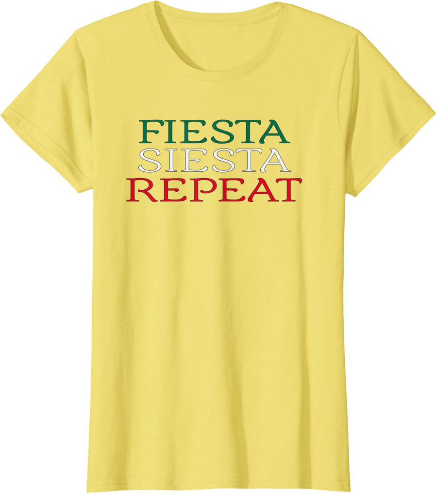 Fiesta Siesta Repeat TShirt - Lemon Yellow