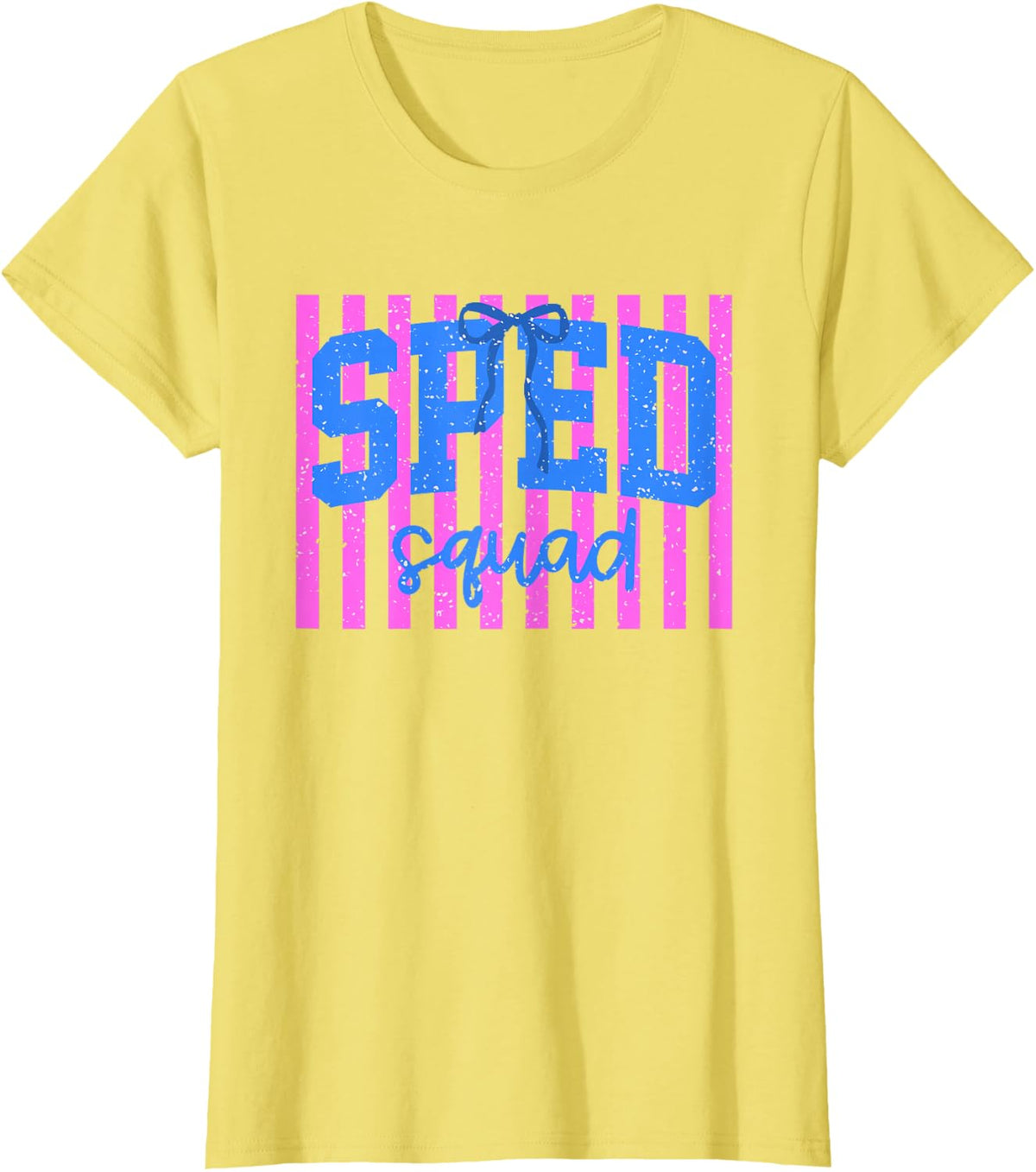 Retro Stripes Special Education Teacher Squad Back to School T-Shirt - Lemon Yellow