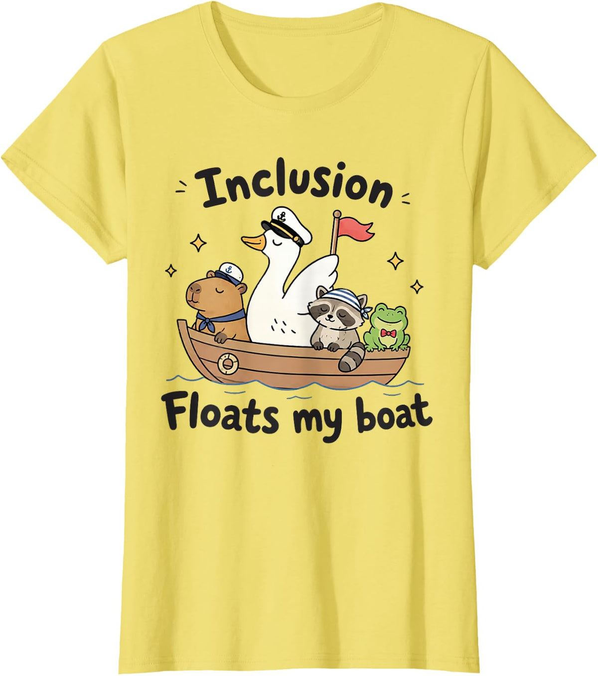 Autism Awareness Neurodiversity Inclusion Floats My Boat T-Shirt - Lemon Yellow