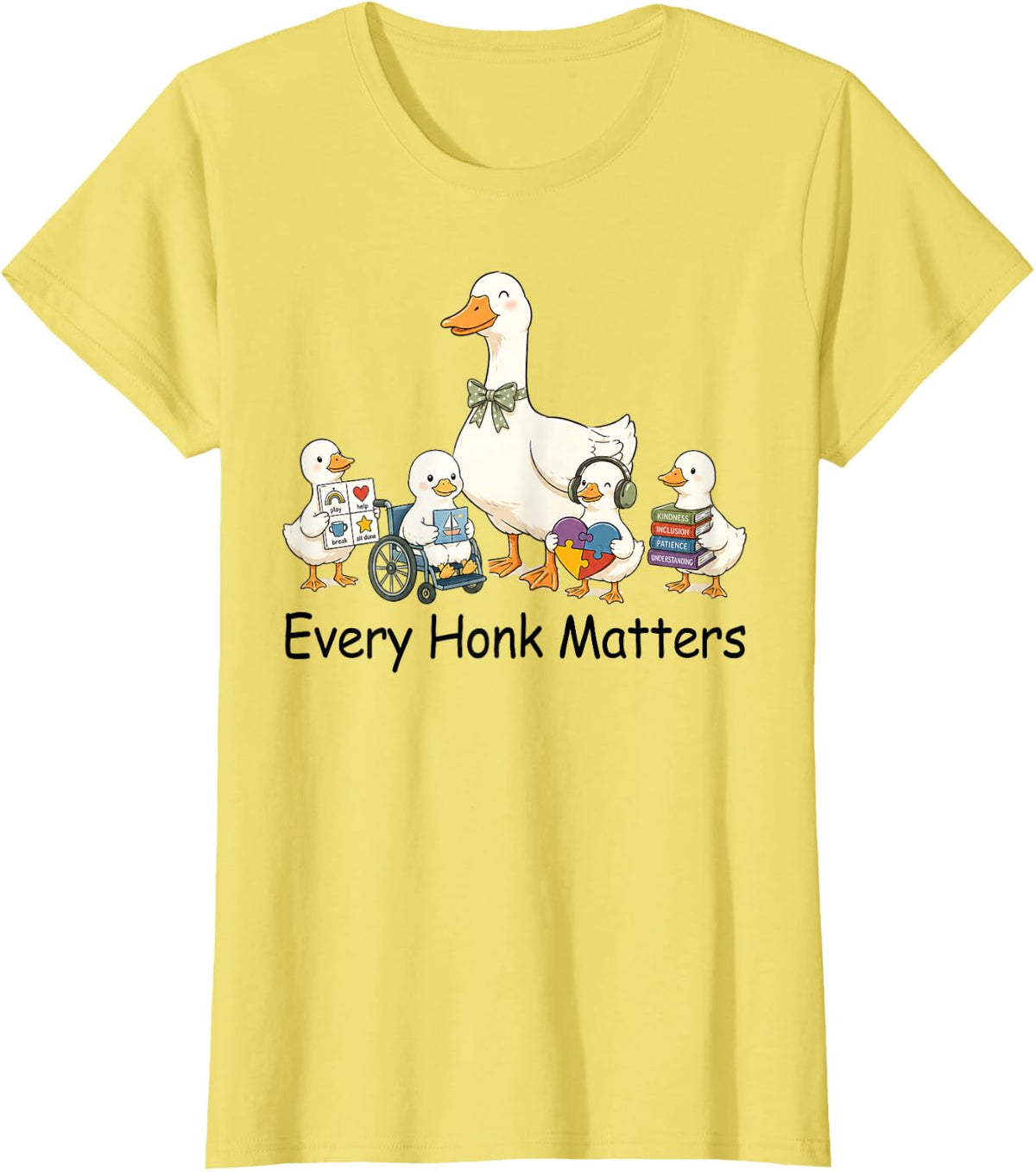 Special Education SPED IEP Silly Goose Every Honk Matters T-Shirt - Lemon Yellow
