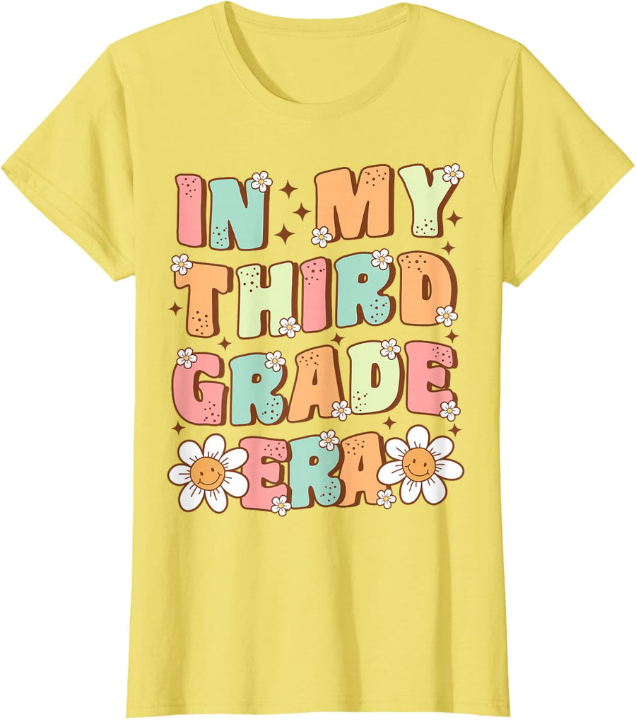 in My Third Grade Era Cute Groovy 3rd Grade Back to School T-Shirt - Lemon Yellow
