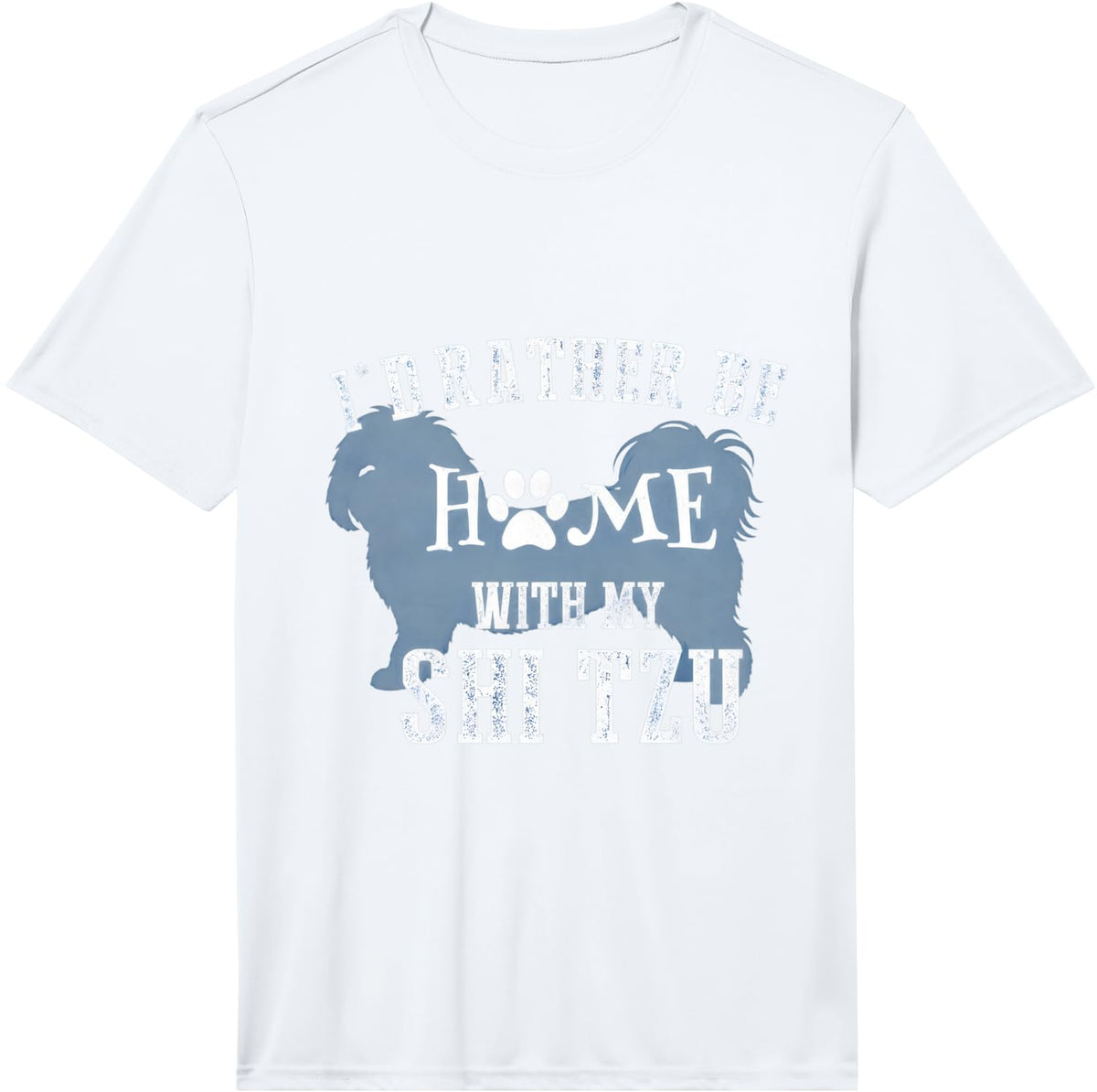 Men's Rather Be Home with My Shih Tzu Dog Lover Performance T-Shirt - White