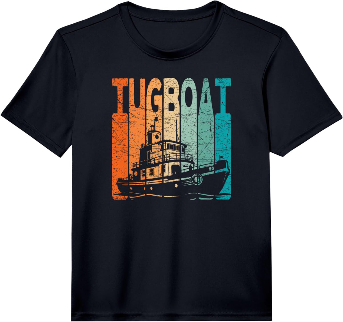 Tugboat Vintage Tugboat Captain Retro Performance T-Shirt - Black