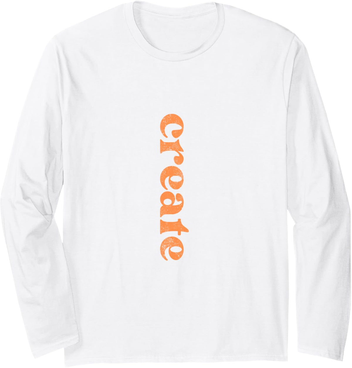 Abstract Art Modern Geometric Typography Design Create Long Sleeve T-Shirt - Adult Unisex White