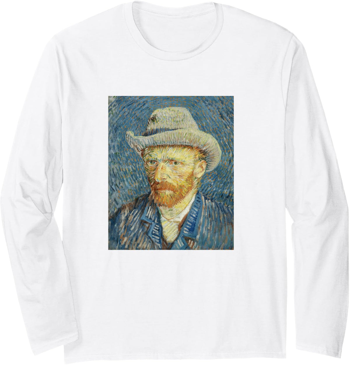 Van Gogh Self-Portrait #3 Art for Artists Long Sleeve T-Shirt - Adult Unisex White