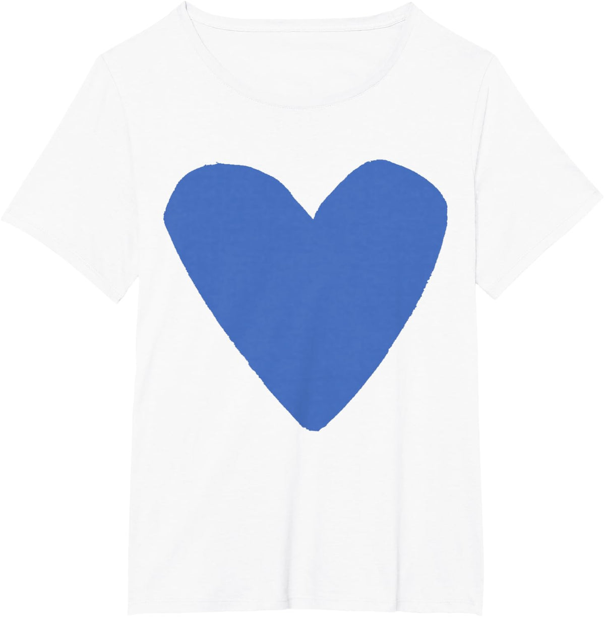 Love Heart Shape Light Blue T-Shirt - White