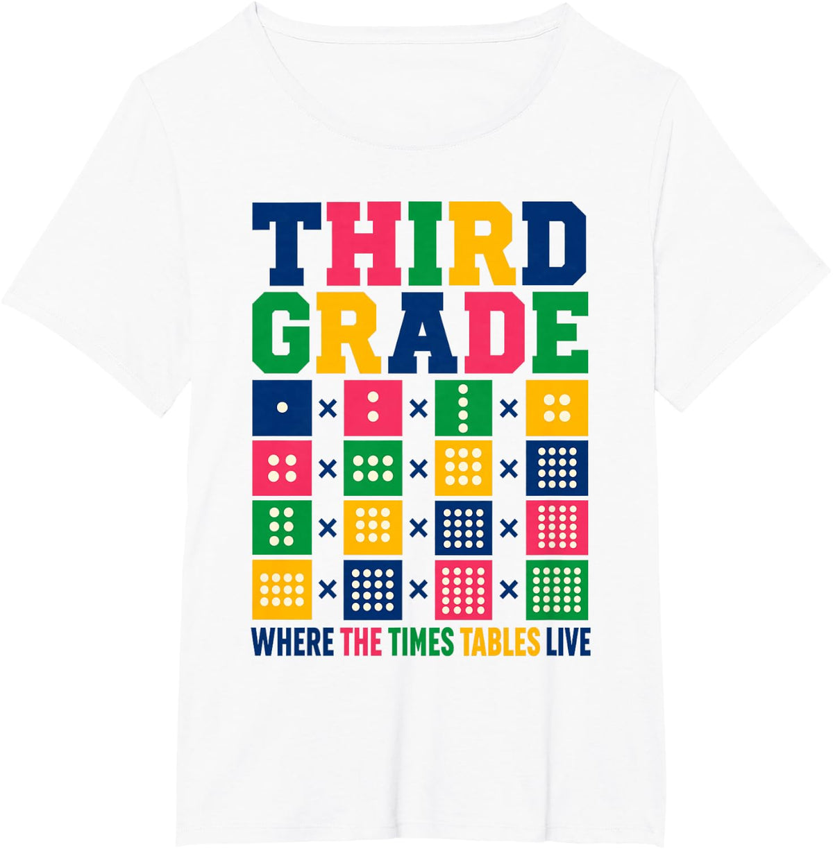 Where the Times Tables Live Third Grade Teacher T-Shirt - White
